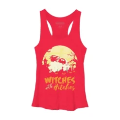 Women's Design By Humans Halloween Camping Witches Hitches Funny By RedBirdLS Racerback Tank Top -Mizuno Shop GUEST 52350a4b f424 424c 8878 7a1eec6c0d09