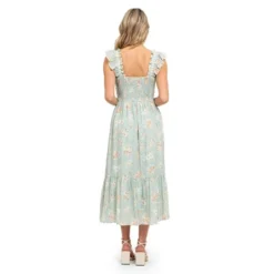 August Sky Women's Smocked Floral Midi Dress
