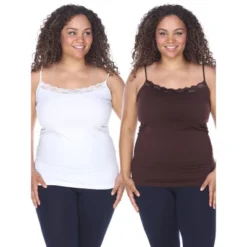 Women's Plus Size Lace Tank Tops Pack Of 2 - One Size Fits Most Plus - White Mark -Mizuno Shop GUEST 53277f5e 0f18 4b97 982d 9c00c6e9b83e