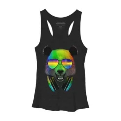 Women's Design By Humans DJ Panda By Clingcling Racerback Tank Top -Mizuno Shop GUEST 53c3094d a544 453d b13e e4ebf82c5cea