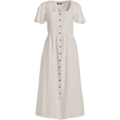 Lands' End Women's Linen Sweetheart Button Front Midi Dress 11 Lands' End Women's Linen Sweetheart Button Front Midi Dress -Mizuno Shop GUEST 56fe8043 627c 4d5a a35f 1a310a86bf14