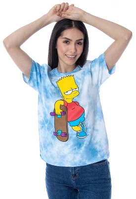 The Simpsons Womens' Bart Simpson Tie-Dye Skimmer Girls' T-Shirt 3 The Simpsons Womens' Bart Simpson Tie-Dye Skimmer Girls' T-Shirt