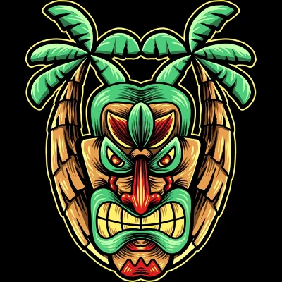 Women's Design By Humans Summer With Tiki By Donipacoceng Racerback Tank Top 3 Women's Design By Humans Summer With Tiki By Donipacoceng Racerback Tank Top