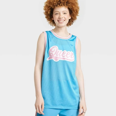 Pride Adult PH By The PHLUID Project Queer Basketball Jersey Tank Top - Blue 6 Pride Adult PH By The PHLUID Project Queer Basketball Jersey Tank Top - Blue - Image 4