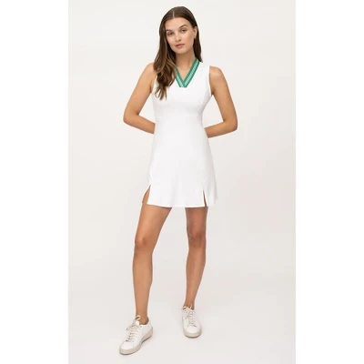 90 Degree By Reflex Womens V-Neck Slit Dress With Contrast Stripe 9 90 Degree By Reflex Womens V-Neck Slit Dress With Contrast Stripe - Image 7