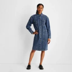 Women's Long Sleeve Button-Up Denim Midi Dress - Future Collective™ With Reese Blutstein Blue Denim 8 Women's Long Sleeve Button-Up Denim Midi Dress - Future Collective™ With Reese Blutstein Blue Denim -Mizuno Shop GUEST 5d51234c 81f0 4c49 af4e dcf5c162aa4d