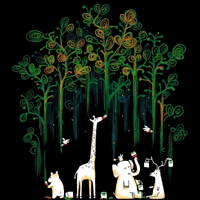 Junior's Design By Humans Repaint The Forest By Radiomode T-Shirt 3 Junior's Design By Humans Repaint The Forest By Radiomode T-Shirt