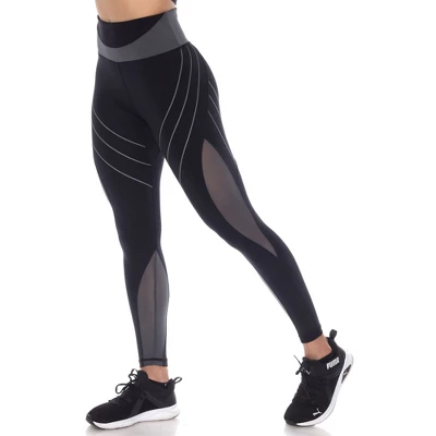 Women's High-Waist Reflective Piping Fitness Leggings - White Mark 3 Women's High-Waist Reflective Piping Fitness Leggings - White Mark