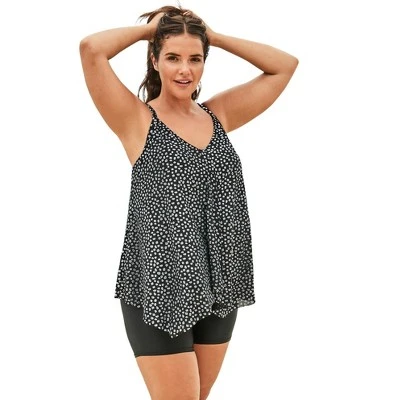 Swim 365 Women’s Plus Size Longer Length Mesh Tankini Top 6 Swim 365 Women’s Plus Size Longer Length Mesh Tankini Top - Image 4