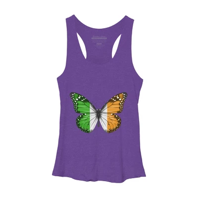 Women's Design By Humans Butterfly Flag Of Ireland By GiftsIdeas Racerback Tank Top 5 Women's Design By Humans Butterfly Flag Of Ireland By GiftsIdeas Racerback Tank Top - Image 3