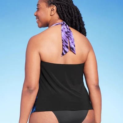 Women's UPF 50 High Neck Angled Tankini Top - Aqua Green® 5 Women's UPF 50 High Neck Angled Tankini Top - Aqua Green® - Image 3