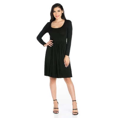 24seven Comfort Apparel Casual Long Sleeve Pleated Dress 6 24seven Comfort Apparel Casual Long Sleeve Pleated Dress - Image 4