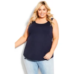 Women's Plus Size Plain Tank - Navy | AVENUE 12 Women's Plus Size Plain Tank - Navy | AVENUE -Mizuno Shop GUEST 692b2eb9 00a2 4c16 974a b79ea9fc8427