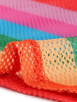 Allegra K Women's Rainbow Blouse Short Sleeve Mesh Sheer Stripe T-Shirt -Mizuno Shop GUEST 6b6cec3d 91b2 4c6f bbed a738fa08623f