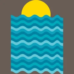 Women's Design By Humans Sunset Waves By Clingcling Racerback Tank Top