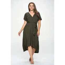 WEST K Women's Georgia Plus Size Faux-Wrap Dress With High-Low Hem And Tie Waist -Mizuno Shop GUEST 6e8bf599 3b0e 491a b58e 05bf5a8ed54c