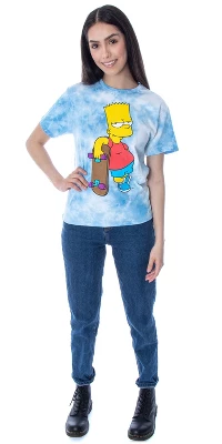 The Simpsons Womens' Bart Simpson Tie-Dye Skimmer Girls' T-Shirt 6 The Simpsons Womens' Bart Simpson Tie-Dye Skimmer Girls' T-Shirt - Image 4