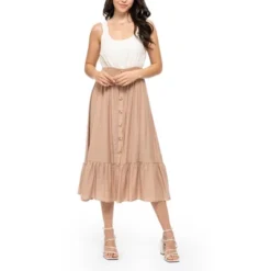 August Sky Women's Ruffle Strap Two-fer Midi Dress 10 August Sky Women's Ruffle Strap Two-fer Midi Dress -Mizuno Shop GUEST 6fdabbf4 42a0 46da 8612 e90959e2cd2e