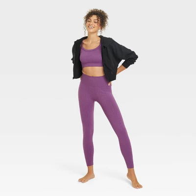 Women's High-Rise Textured Seamless 7/8 Leggings - JoyLab™ 4 Women's High-Rise Textured Seamless 7/8 Leggings - JoyLab™ - Image 2