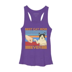 Women's Design By Humans Best Cat Mom Ever Retro Stripes By Shirtpublic Racerback Tank Top -Mizuno Shop GUEST 74a0a2b7 797b 4706 832b 28b95b28e095