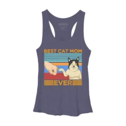 Women's Design By Humans Best Cat Mom Ever Retro Stripes By Shirtpublic Racerback Tank Top -Mizuno Shop GUEST 75a5cb6c 1996 4a7a 9b04 9596cb76d0f1