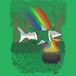 Women's Design By Humans The Lucky Shark By Nickv47 Racerback Tank Top