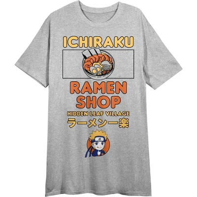 Naruto Shippuden Ichiraku Ramen Shop Crew Neck Short Sleeve Athletic Heather Women's Night Shirt 4 Naruto Shippuden Ichiraku Ramen Shop Crew Neck Short Sleeve Athletic Heather Women's Night Shirt - Image 2