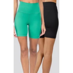 Yogalicious Womens 2 Pack Lux High Elastic Free Waist 7" Bike Short -Mizuno Shop GUEST 783383fe 0bbf 4178 8a4d 6fd91add7fdd