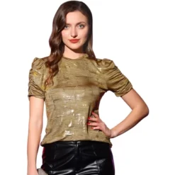 Allegra K Women's Glitter Puff Sleeve Round Neck Stretch Casual Shiny T-Shirt 14 Allegra K Women's Glitter Puff Sleeve Round Neck Stretch Casual Shiny T-Shirt -Mizuno Shop GUEST 78efe042 d9fc 4766 bf66 dfc986048018