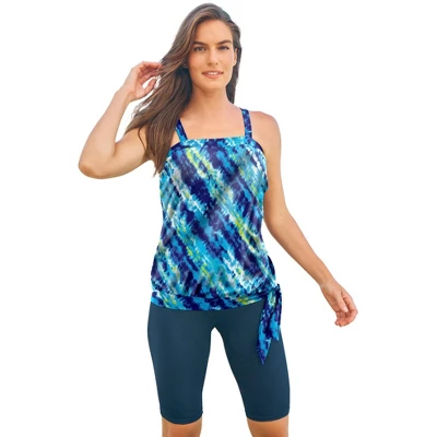 Swim 365 Women’s Plus Size Blouson Tankini Top With Adjustable Straps 8 Swim 365 Women’s Plus Size Blouson Tankini Top With Adjustable Straps - Image 6