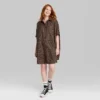 Women's Ascot + Hart Leopard Print Graphic Button-Down Dress - Brown -Mizuno Shop GUEST 79822737 d7a7 4830 9832 944af68ded7a