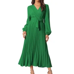 Seta T Women's Spring Fall Long Lantern Sleeve Wrap V Neck Flowy Ruffle Pleated Midi Dresses 18 Seta T Women's Spring Fall Long Lantern Sleeve Wrap V Neck Flowy Ruffle Pleated Midi Dresses -Mizuno Shop GUEST 79986ee9 0f66 42ce 805a bb8aa5dead5b