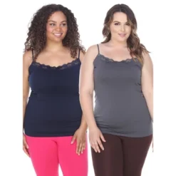 Women's Plus Size Lace Tank Tops Pack Of 2 - One Size Fits Most Plus - White Mark -Mizuno Shop GUEST 79f488c5 c8f6 41f2 8740 bd7bf047046a