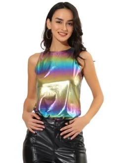 Allegra K Women's Party Shiny Sleeveless Club Metallic Tank Top 33 Allegra K Women's Party Shiny Sleeveless Club Metallic Tank Top -Mizuno Shop GUEST 7dbabf95 6a11 4062 bb79 94b49640f0a0