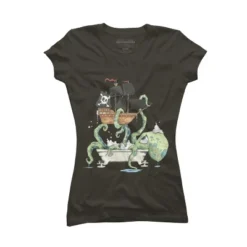Junior's Design By Humans Kraken In The Tub By Handclones T-Shirt -Mizuno Shop GUEST 806cb35f 6e21 4deb a863 e9feaffea215