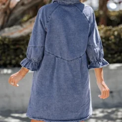 Women's Denim Button-Front Ruffled Mini Dress - Cupshe 12 Women's Denim Button-Front Ruffled Mini Dress - Cupshe -Mizuno Shop GUEST 81c9d699 5d33 4709 8866 e8daaa659d3c