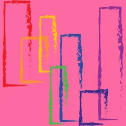 Design By Humans Rainbow Rectangles Abstract By Racerback Tank Top