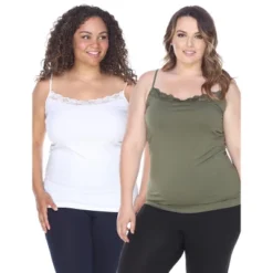 Women's Plus Size Lace Tank Tops Pack Of 2 - One Size Fits Most Plus - White Mark -Mizuno Shop GUEST 83dc2d03 85a6 4c3f 9c0c a49bedce233e