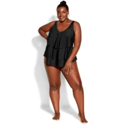 Women's Plus Size V Tiered Tankini Top - Black | AVENUE 9 Women's Plus Size V Tiered Tankini Top - Black | AVENUE -Mizuno Shop GUEST 866c8ca2 1954 4c05 82d3 c5b87d2dd493
