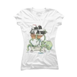 Junior's Design By Humans Kraken In The Tub By Handclones T-Shirt -Mizuno Shop GUEST 8a7329f8 847b 41d5 b39f 478805478a28