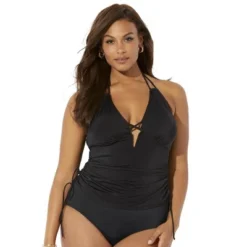 Swimsuits For All Women’s Plus Size Plunge Tankini Top -Mizuno Shop GUEST 8d01764c baa2 4beb 9e59 3f79c86f0fb4