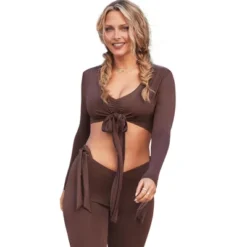 Swimsuits For All Women’s Plus Size The '70s Tie Front Top
