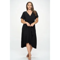 WEST K Women's Georgia Plus Size Faux-Wrap Dress With High-Low Hem And Tie Waist -Mizuno Shop GUEST 8f15ff3c 77e2 41f2 87b0 697f89d2bdb2