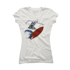 Junior's Design By Humans Halloween Surfing Zombie Skeleton Funny Costume T Shirt By Graceandfinn T-Shirt -Mizuno Shop GUEST 8f5442cb e061 49ed 90a7 c727069cbfdb