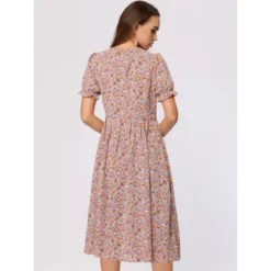 Allegra K Women's Floral Round Neck Ruffle Sleeve Button Down Midi Shirt Dress 10 Allegra K Women's Floral Round Neck Ruffle Sleeve Button Down Midi Shirt Dress -Mizuno Shop GUEST 923159e3 0ae2 43b4 8afd 5ebdce7a7c91