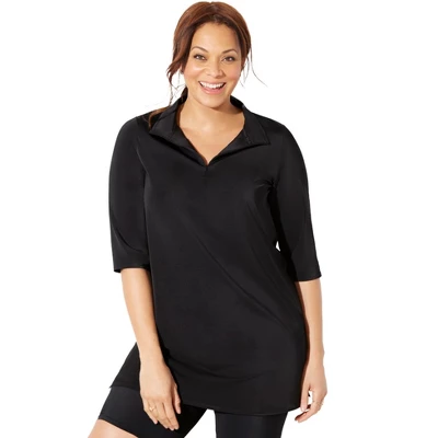 Swimsuits For All Women’s Plus Size Sun Resistant Quarter Zip Swim Top 6 Swimsuits For All Women’s Plus Size Sun Resistant Quarter Zip Swim Top - Image 4