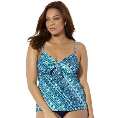 Swimsuits For All Women’s Plus Size Tie Front Underwire Tankini Top 7 Swimsuits For All Women’s Plus Size Tie Front Underwire Tankini Top - Image 5