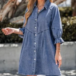 Women's Denim Button-Front Ruffled Mini Dress - Cupshe 13 Women's Denim Button-Front Ruffled Mini Dress - Cupshe -Mizuno Shop GUEST 95d8a801 7eeb 449a 95aa 11e991b5e88f