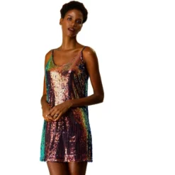 Allegra K Women's Glitter Sparkle Adjustable Prom Strap Mini Sequin Dress -Mizuno Shop GUEST 95eefa61 6483 4340 b789 28bb93f3e852