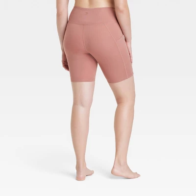 Women's Brushed Sculpt Pocketed Bike Shorts 8" - All In Motion™ 5 Women's Brushed Sculpt Pocketed Bike Shorts 8" - All In Motion™ - Image 3